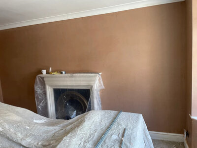 Two coat plastering on interior walls
